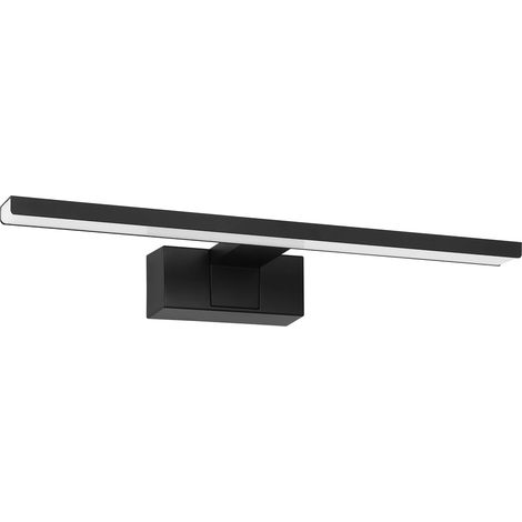Conettilla Led-spiegelwandleuchte, Badezimmerlampe, Schwarzes Aluminium Und Weißer Kunststoff, Warmweißes Bis Kaltweißes Licht, Schutzart Ip44, L 40 Cm