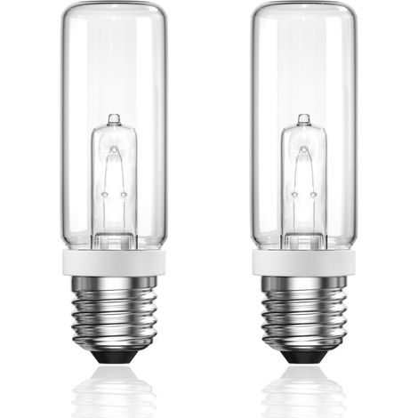 2er-pack E27-halogenlampen, Dimmbar, 250 W, Warmweiß 2800 K, Klare Röhre Für Wohnzimmer