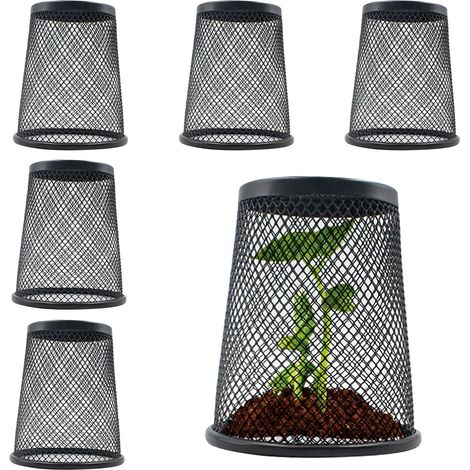 6-teiliges Schutzglocken-set, Schwarzes Metall, 10,5 Cm Durchmesser, Für Den Garten, Gegen Tiere