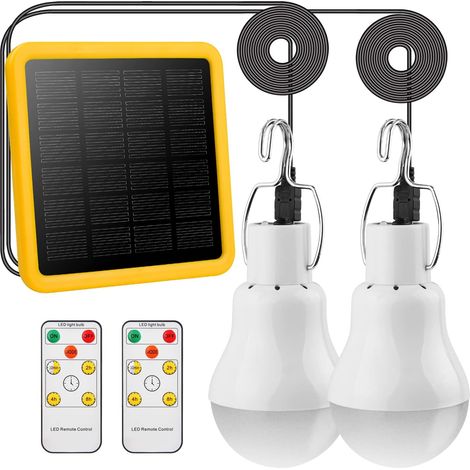 2er-pack Solarleuchten, 130 Lumen, 3,5 M Kabel, Fernbedienung, Wiederaufladbar, Für Garten Und Camping