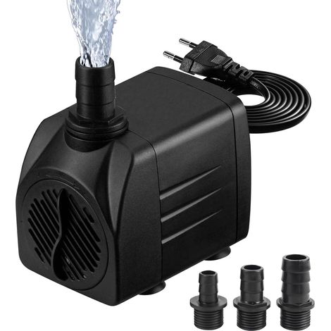 X 25-w-tauchpumpe, Einstellbare Fördermenge 1800 L/h, 3 Düsen Inklusive, Für Aquarium, Teich, Springbrunnen, Garten