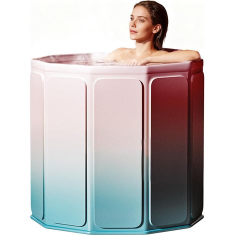 Faltbare Badewanne, 80 X 70 Cm, 5-lagig Isoliert, Wasserdichtes Pvc, Für Den Innen- Und Außenbereich