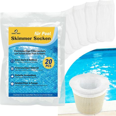 20 Skimmersocken, Feinmaschenfilter Für Blätter, Haare Und Insekten, Schutz Für Oberirdische Private Poolpumpen
