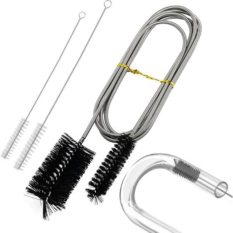 Flexible Doppelkopf-edelstahlbürste, 155 Cm Nylonschlauch, Kühlschrankablauf, 2 Flaschenbürsten, Haushalt