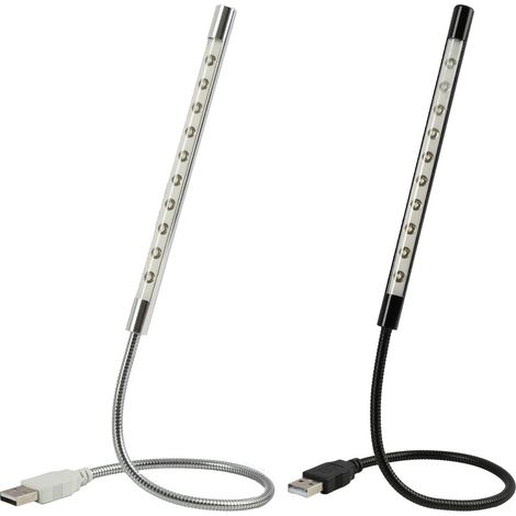 2-teilige Usb-led-leselampe, Flexible Schwanenhals-touch-laptoplampe, Usb-nachtlicht Für Schüler, Büro, Bett, Pc-tastatur, Lese- Und Akzentbeleuchtung (schwarz, Silber)