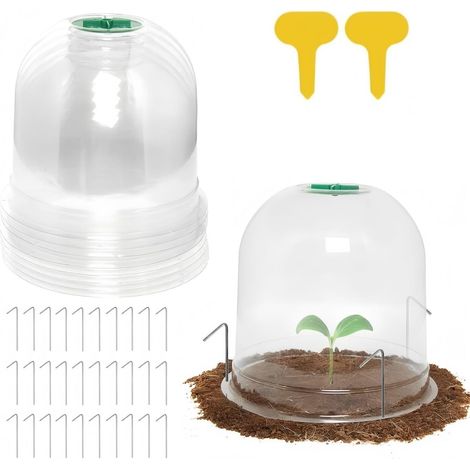 10 Glasglocken, 26 Cm Durchmesser, 20 Cm Höhe, Transparentes Pvc, Mit Belüftungsventil, Für Den Hausgarten