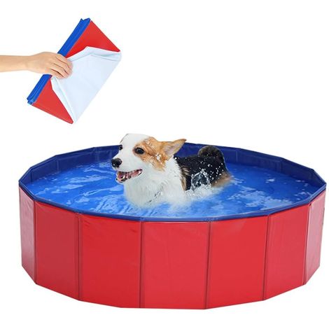 Faltbarer Hundepool Mit Ablassventil, Rutschfest, Pvc, Für Kleine Hunde Und Katzen