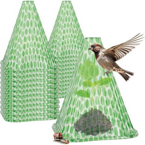 24 Pflanzensonnenhüte, Grüner Kunststoffschutz, 23 Cm Hoch, Für Garten Und Gemüsegarten