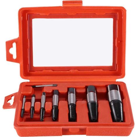 8-teiliges Set Ausdreher Für Beschädigte Schrauben Und Bolzen Aus Stahl, Inklusive Aufbewahrungsbox