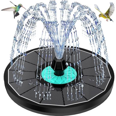 Solarbrunnen, 3,5-w-pumpe, 7 Düsen, 40 Cm Wasserstrahl, Für Teich, Garten, Terrasse