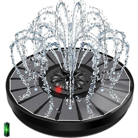Solarbrunnen, 3,5-w-glaspanel, 2000-mah-akku, 8 Düsen, Feste Stangen, Für Gartenteiche