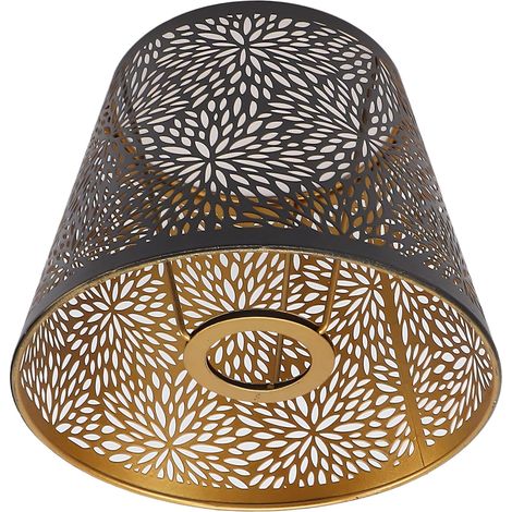 Schwarzer Metalllampenschirm Mit Goldenem Baumdesign Für Tisch-/deckenlampe Mit E27/e26-fassung
