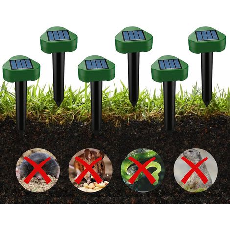 6er-pack Solarbetriebene Ultraschall-maulwurfsvertreiber, Ip66 Wasserdicht, Für Garten Und Rasen