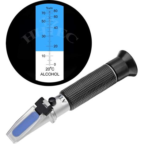 Alkoholrefraktometer, Messbereich 0–80 %, Ethanolmessung, Für Whisky, Wodka, Destillation