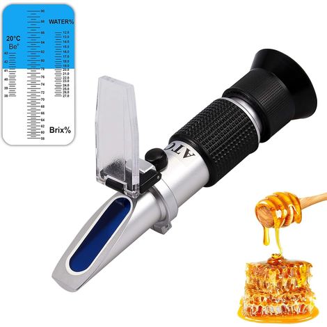 Honigrefraktometer, Messbereich 58–90 % Brix, Atc-temperaturkompensation, Luftfeuchtigkeit 12–27 %, Lebensmittelimkerei
