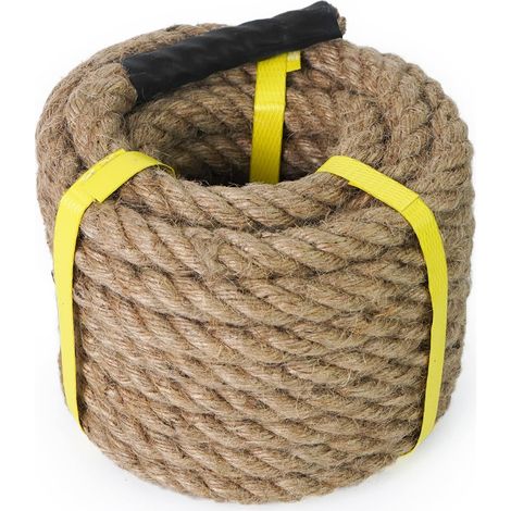 Juteseil, 16 Mm, 4-strängig Geflochten, Naturfasern, Verstärkte Enden, Für Garten, Sport Und Heimwerken
