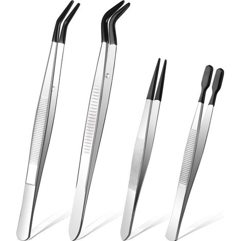 4-teiliges Pinzettenset, Edelstahl, Präzisionsspitze, Antistatisch (esd), Für Elektronikreparaturen, Modellbau Und Schmuckherstellung