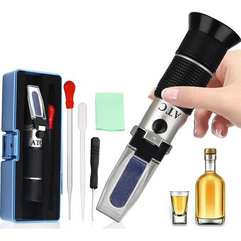 Refraktometer, Alkohol 0–80 %, Atc-modus, Verstellbares Okular, Bourbon, Wodka, Gin, Whisky
