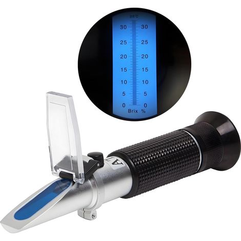 Refraktometer, 0–32 % Brix-skala, Temperaturkompensation, Saft, Wein, Bier, Pflanzensaft