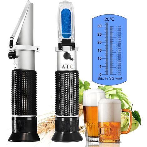 Refraktometer, Dual-brix-skala Und Dichtemessung, Temperaturkompensation, Heimbrauen