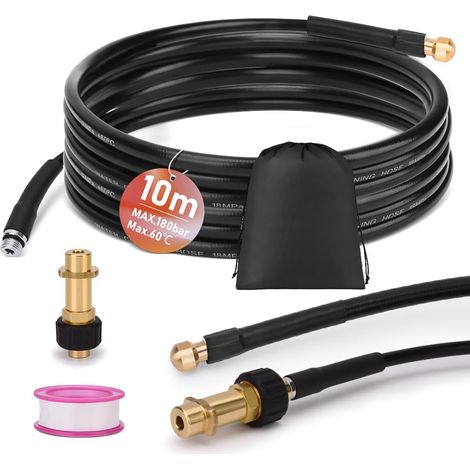 10 M Reinigungsschlauch-set Für K2-k7, 180 Bar, Kupferadapter, Starre Düsen, Abflussreinigung