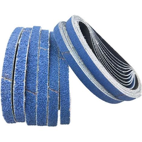 Zirkonoxid-korund-schleifbänder, 457 × 13 Mm, Körnung 10 X 40/60/80/120, Zum Schleifen Von Metall Und Holz Sowie Zur Rostentfernung - Packung Mit 12 Schleifbändern
