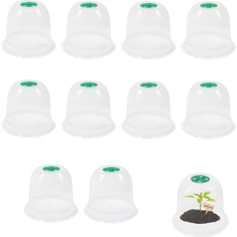 10-teiliges Pflanzenglocken-set, Transparente Pvc-kuppel, Drehbares Belüftungsventil, Frost- Und Insektenschutz, Für Den Hausgarten