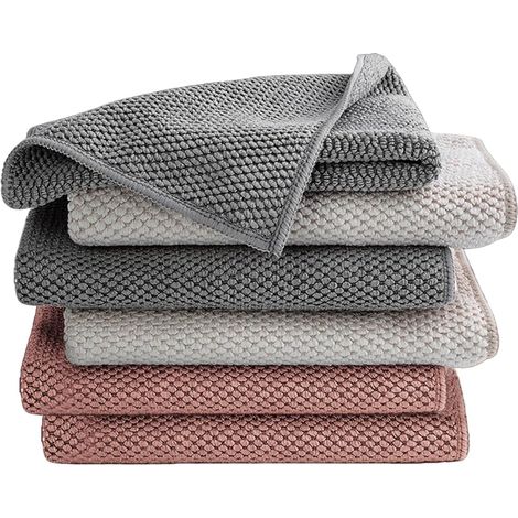 6-teiliges Mikrofasertuch-set, Größe 30 X 30 Cm, Verschiedene Farben, Für Küche Und Allgemeine Reinigung