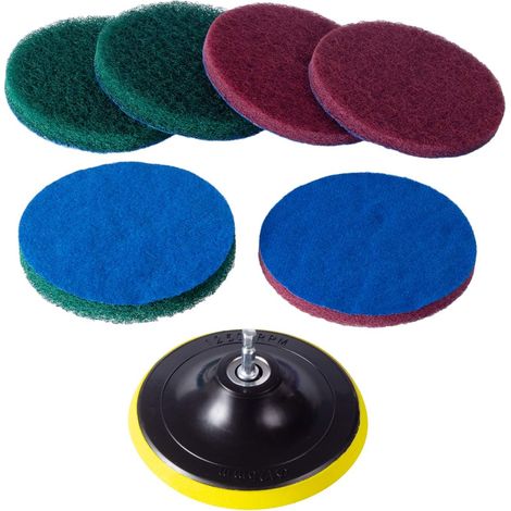 Set Mit 6 Scheuerbürsten, 6,35 Mm Bohrer, 2 Härtegrade, Für Fliesen Und Große Flächen