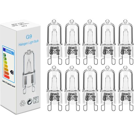10 G9-lampen, 40 W, 230 V, Dimmbar, Halogen, 2900 K, G9-sockel, Für Backofen, Decke Und Wand