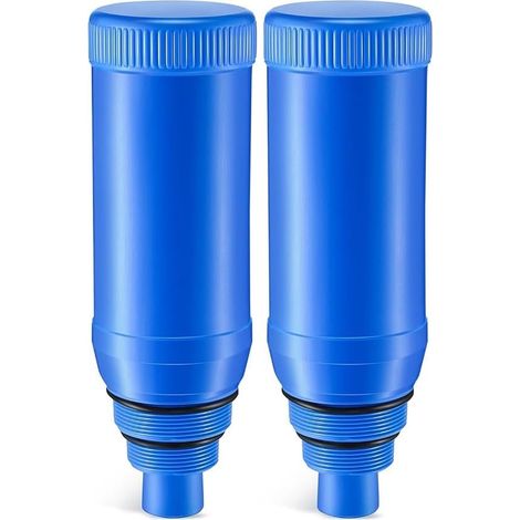 Set Mit 2 Skimmerstopfen, Blau, Abs, 9 Cm Lang, 1,5 Und 2,0 Gewinde, Für Aufstellpools