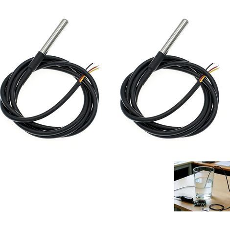 2-teiliges Temperatursensor-set, Ds18b20-sonde, 1 M Kabel, Edelstahl, Wasserdicht, Für Arduino Und Raspberry Pi