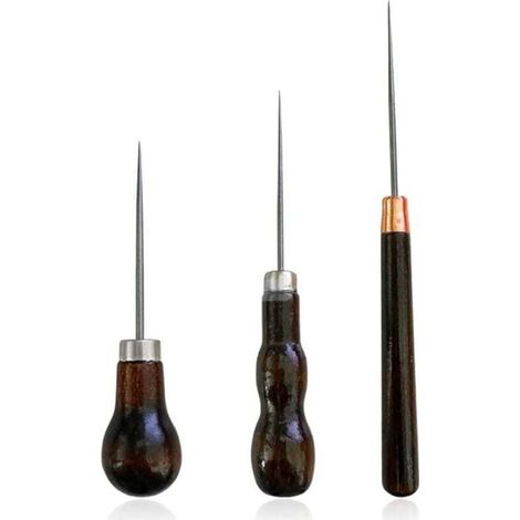 Set Aus 3 Nähwerkzeugen, Bestehend Aus Einem Lederlocher, Einem Lederlocher Und Einem Holzlocher, Für Ledernähprojekte Und Handgefertigte Leder-diy-projekte.