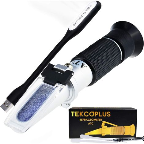 Weinrefraktometer, Doppelskala 0–25 % Vol. Und 0–40 % Brix, Atc-temperaturkompensation, Mit Led-beleuchtung, Für Winzer