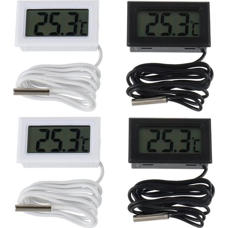 Thermometer, Digitales Lcd-display Mit Wasserdichter Sonde, Integriertes Thermo-hygrometer, Kühlschrank, Gefrierschrank, Aquarium