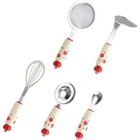 Dopamin-küchenutensilien-set, Nahrungsergänzungsmittel, Sieb, Babylöffel, Eigelbtrenner, Feines Sieb, 5-teiliges Set