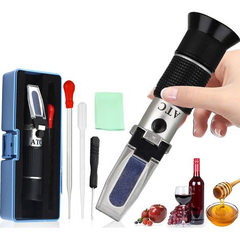 2-in-1-refraktometer, Brix 0–40 % Und Alkohol 0–25 %, Mit Atc Für Traubensaft Und Weinherstellung