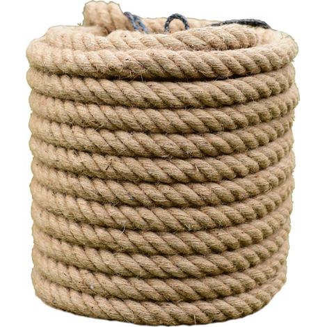 Juteseil 16 Mm, Robust, Natürlich, Fest Geflochten, Für Gartenarbeit Und Heimdekoration