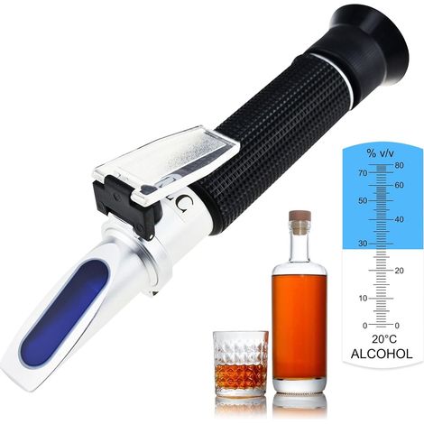 Refraktometer, 0-80 % Vol., Atc -10-30 °c, Aluminium, Für Destillation Und Brauen
