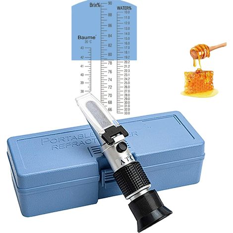 3-in-1 Refraktometer, Misst Brix 58-90 %, Honigfeuchtigkeit, Ahornsirup, Atc, Imker
