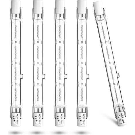 Luxvista R7s 118 Mm 300-w-halogenlampe, Dimmbare Stableuchte, Warmweiß (2800 K), 220–240 V Wechselstrom, 5900 Lm, J118-fassung, Linearer Halogen-fluter Für Landschaftsbeleuchtung, Sicherheitsbeleuchtu