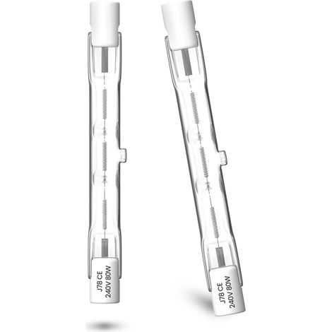R7s 78mm 80w Dimmbare Lineare Halogenlampen, Warmweiß 2800k, J78 Doppelsockel, Entspricht 5w Led Für Landschafts- Und Gartenbeleuchtung (2er-pack)