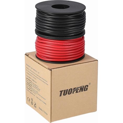 X 16awg Elektrokabel, Flexibler Silikondraht, Verzinntes Kupfer, 10 Meter, Schwarz Und Rot, Für Rc-modelle