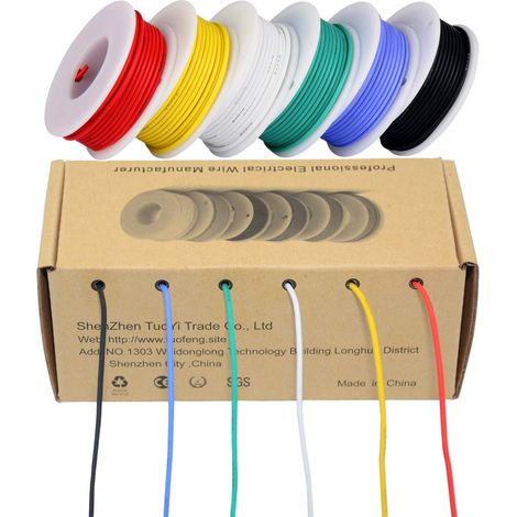 Spulen Mit 24 Awg Elektrokabel, Flexibles Silikonkabel, 300 V, Verzinntes Kupfer, Hochtemperaturbeständig, Für Diverse Heimwerkerprojekte