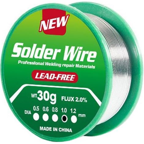 Rolle Bleifreies Lötdraht (1 Mm), Sn99,3 Cu0,7 Legierung Mit Flussmittel, Für Elektronische Bauteile
