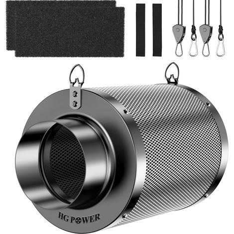 X 100-mm-aktivkohlefilter, 38 Mm Australische Kohle, 336 M³/h Durchflussrate, Für Growzelte Und Hydrokultur