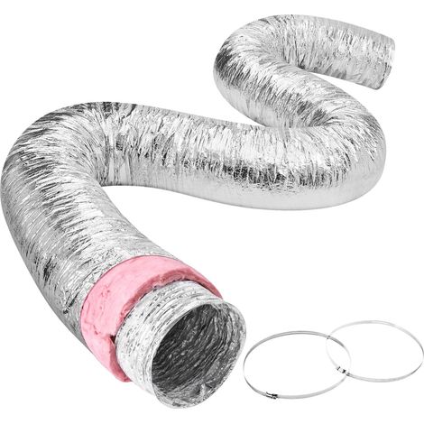 Flexibler, Wärmeisolierter Aluminium-luftkanal, 130 Mm Durchmesser, 7620 Mm Länge, Für Lüftung Und Heizung