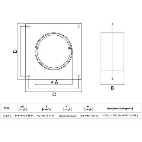 Wandflansch 150 Mm, Pvc-formstück Für Lüftungskanal, Rundrohr, Hauslüftungssystem
