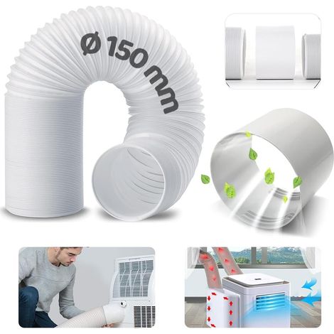 X 150 Mm Flexibler, Verstellbarer Abluftschlauch Für Tragbare Klimaanlagen/wäschetrockner