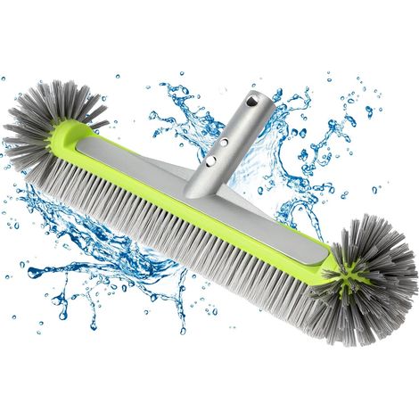 Runde Poolbürste 43 Cm, Nylon, Gummihandschuhe, Mikrofasertuch, Wände, Fliesen, Ecken